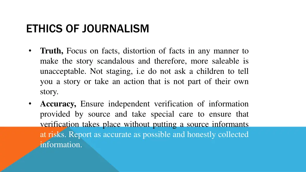 ethics of journalism