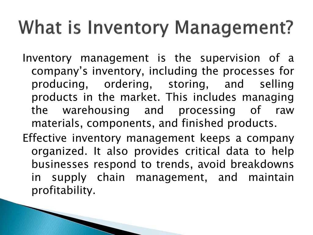 inventory management is the supervision