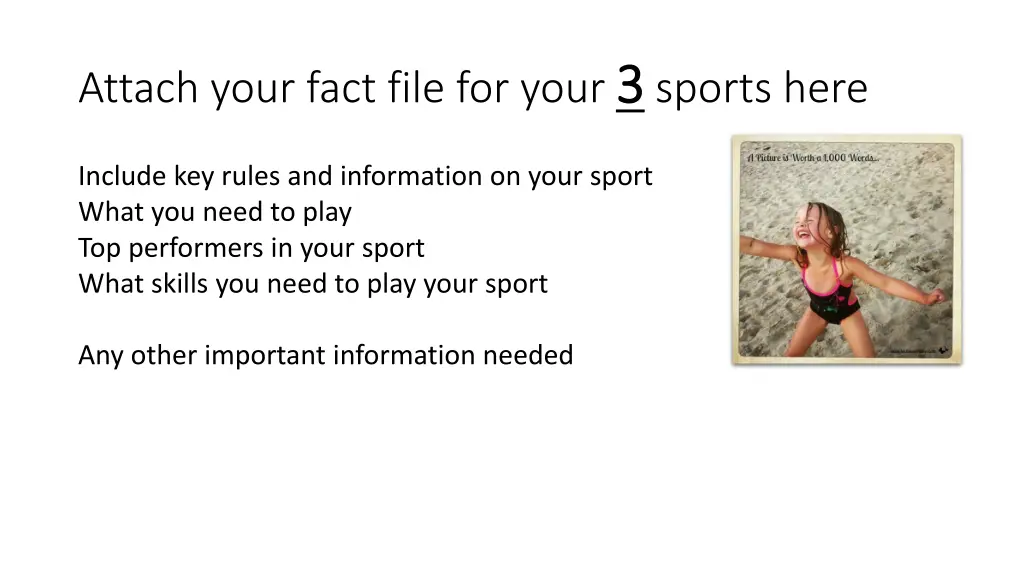attach your fact file for your 3 3 sports here