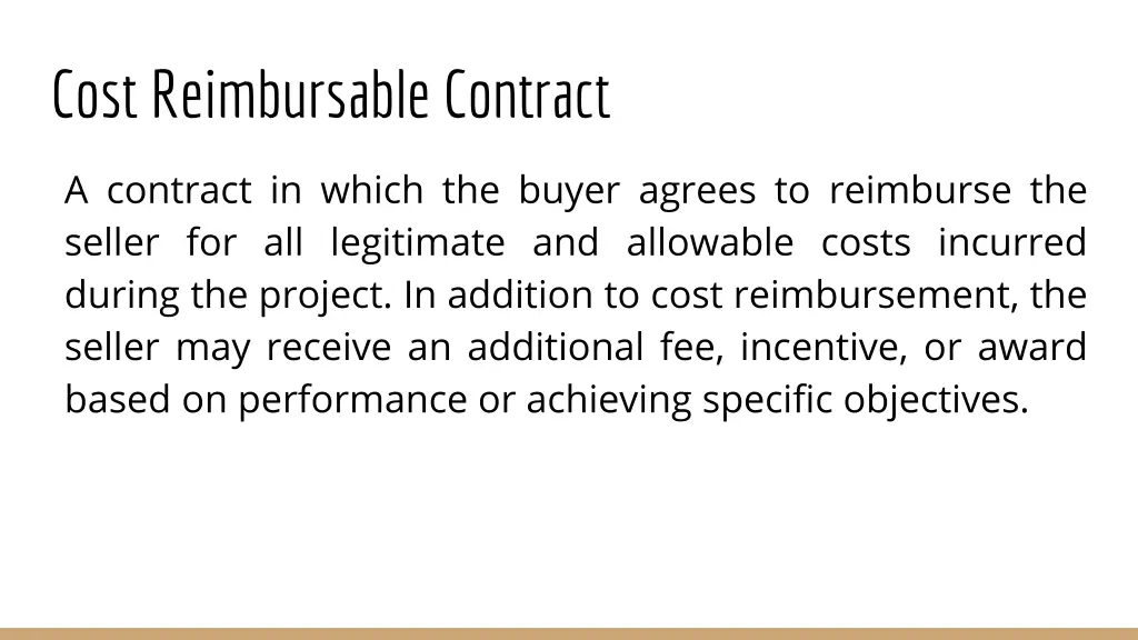 cost reimbursable contract
