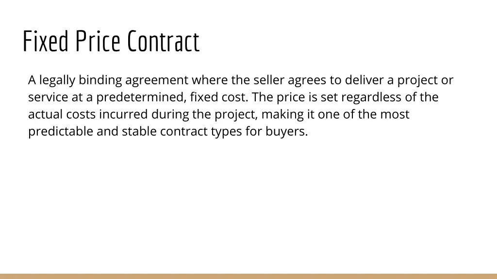 fixed price contract