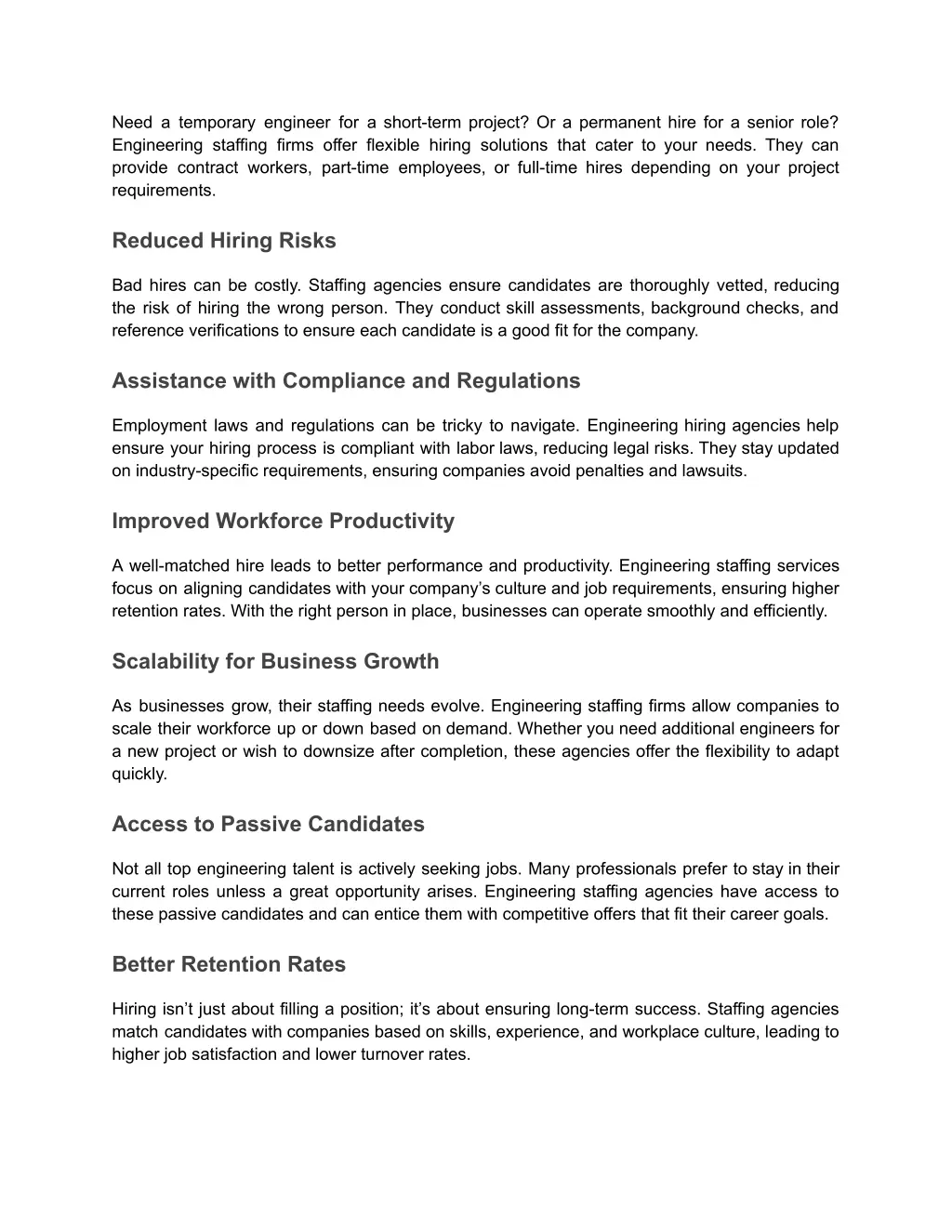 need a temporary engineer for a short term