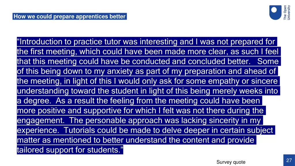 how we could prepare apprentices better