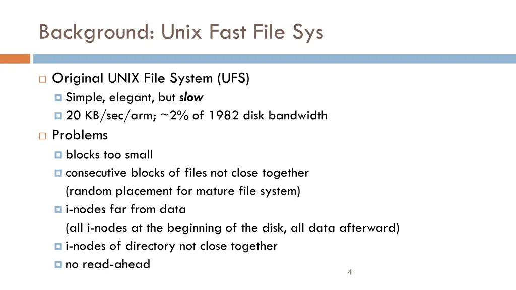 background unix fast file sys