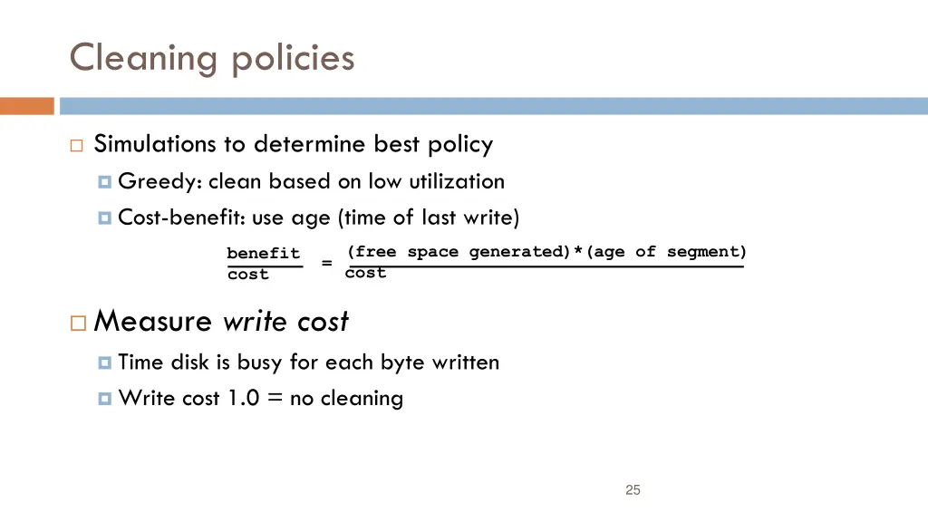 cleaning policies