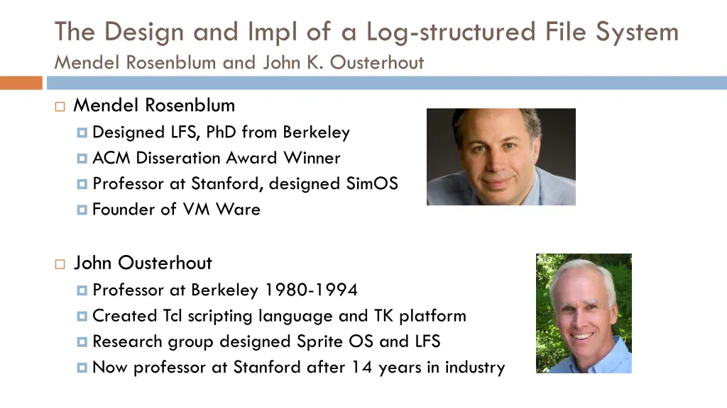 the design and impl of a log structured file