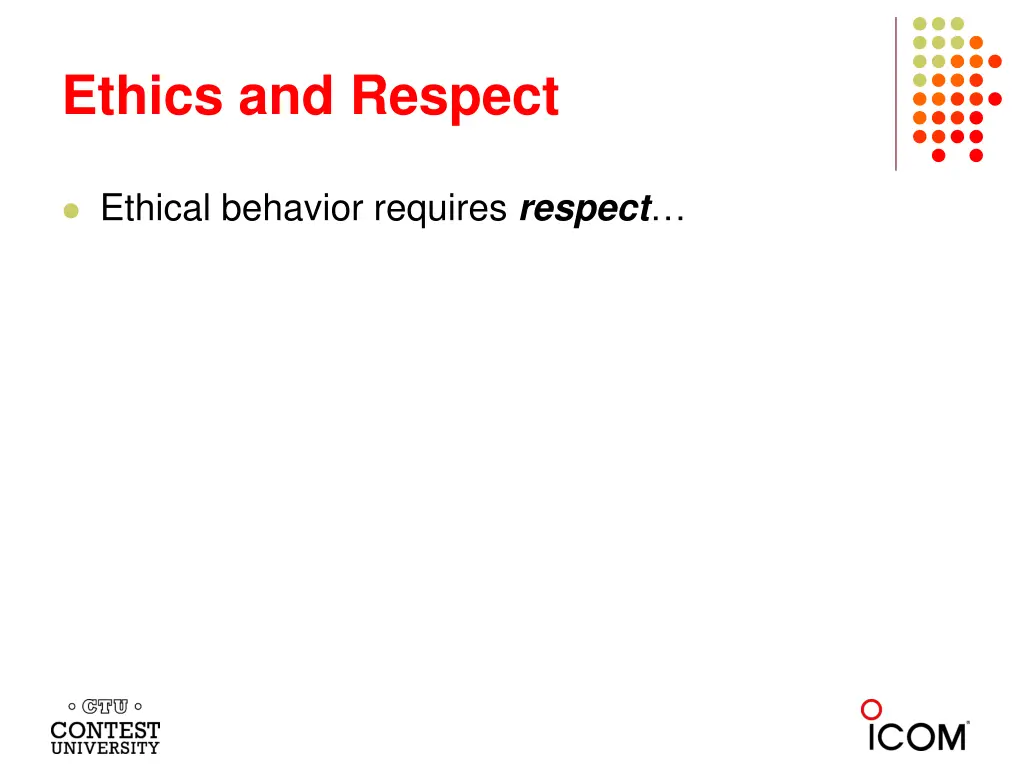 ethics and respect
