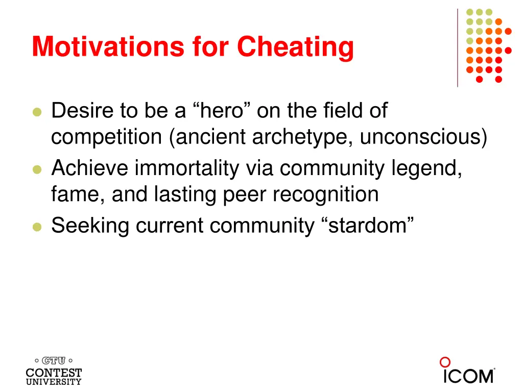 motivations for cheating 2