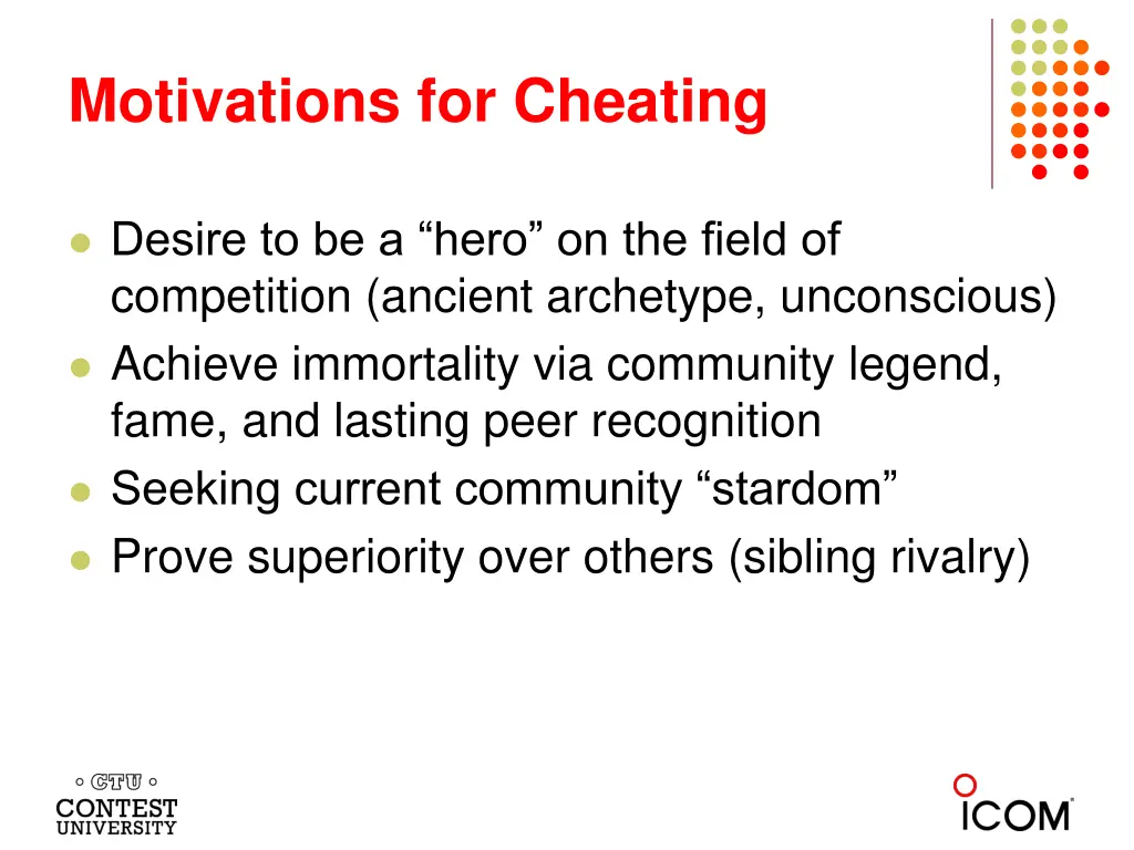 motivations for cheating 3