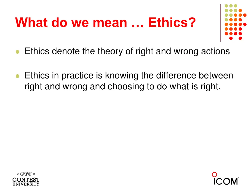 what do we mean ethics 1