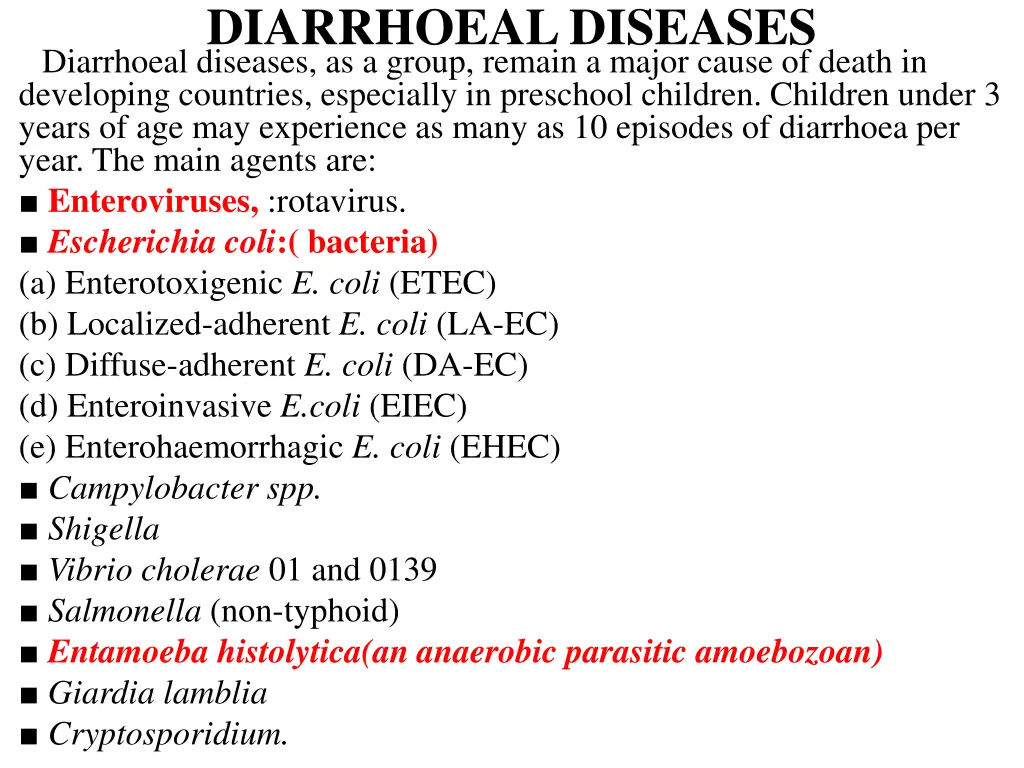 diarrhoeal diseases diarrhoeal diseases