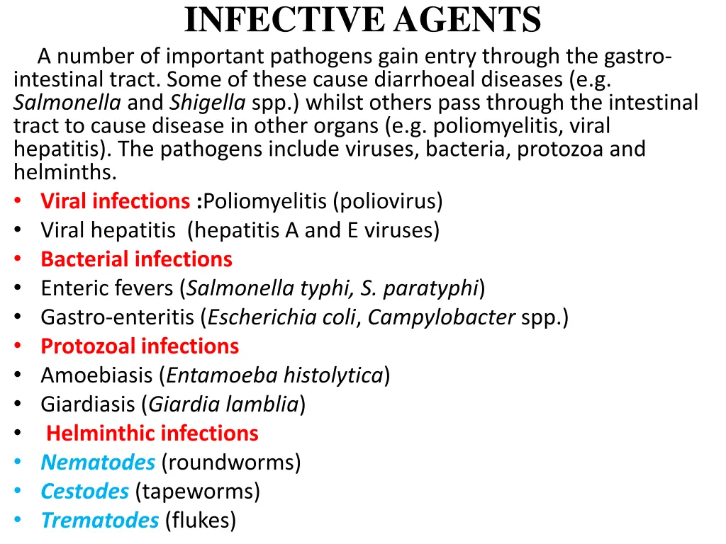 infective agents a number of important pathogens