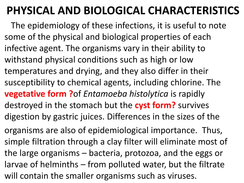 physical and biological characteristics