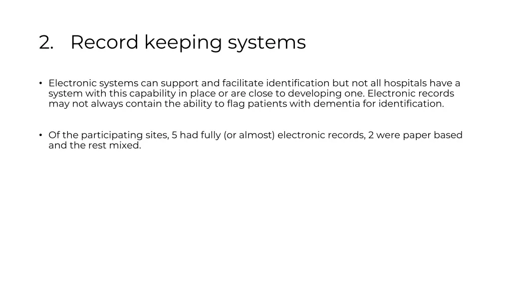 2 record keeping systems