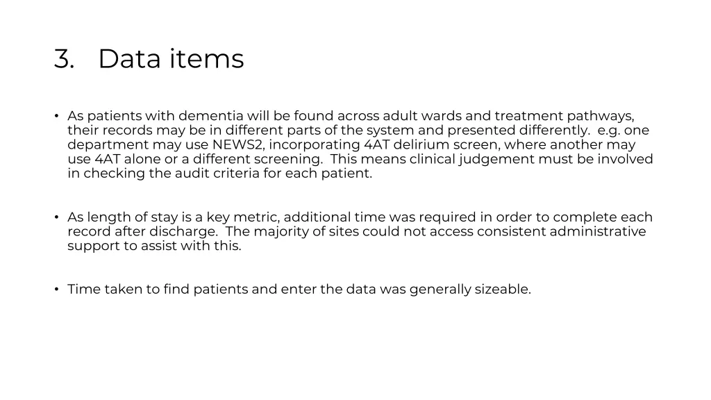 3 data items