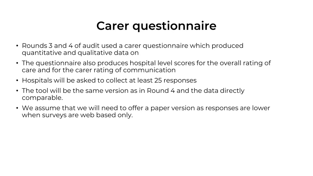 carer questionnaire