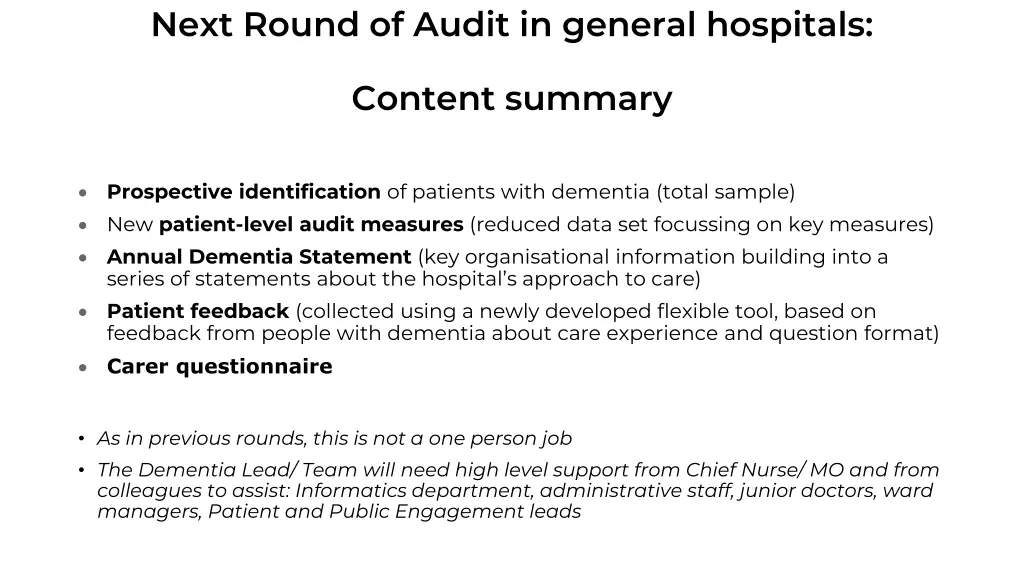 next round of audit in general hospitals