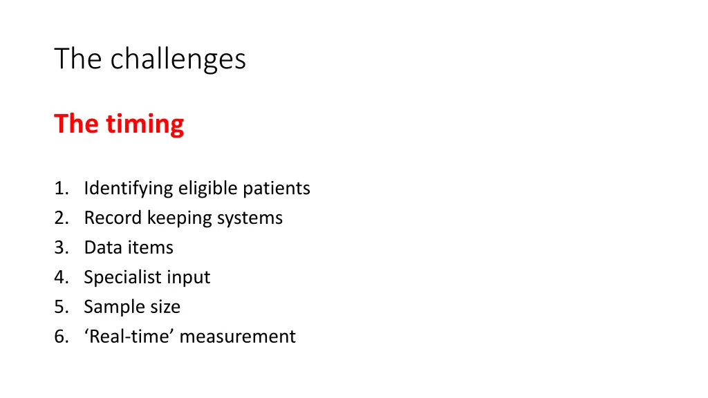 the challenges