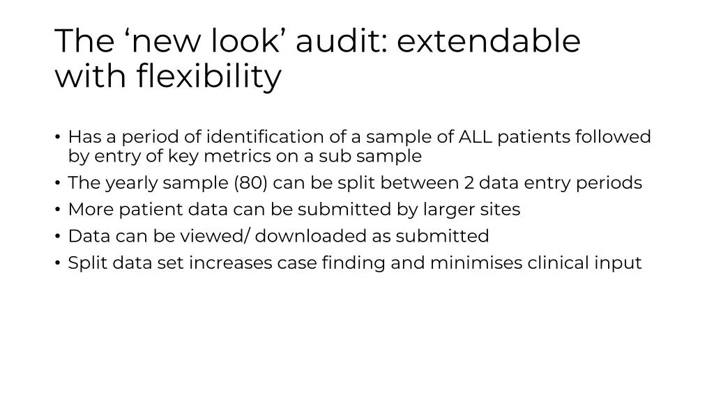 the new look audit extendable with flexibility