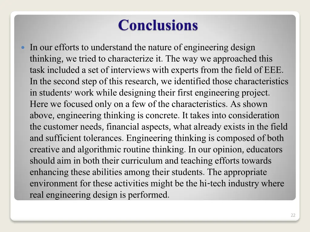 conclusions
