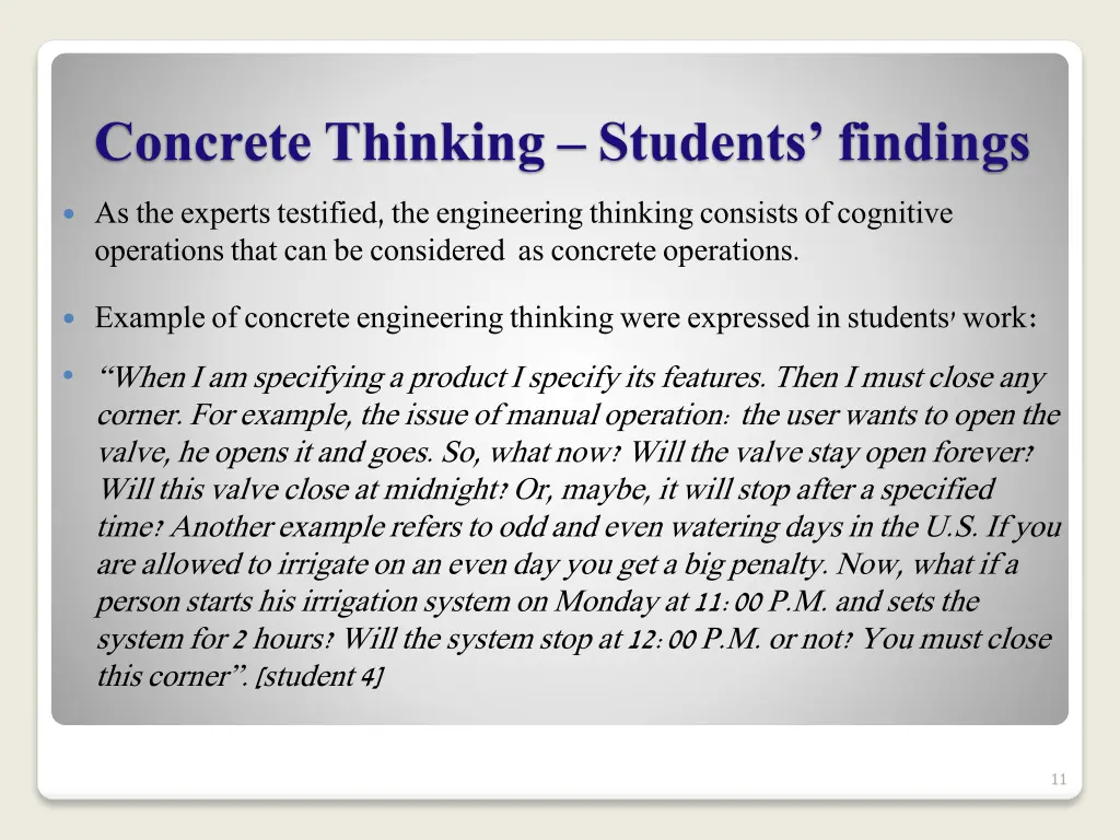 concrete thinking students findings