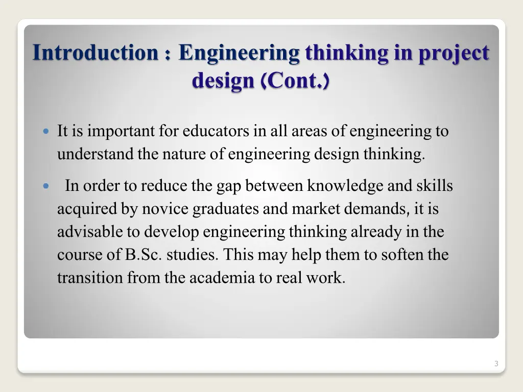 introduction engineering thinking in project 1