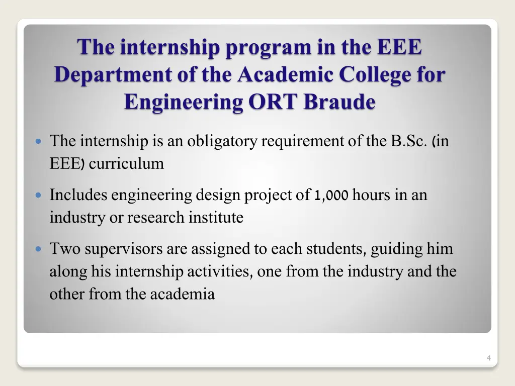 the internship program in the eee department