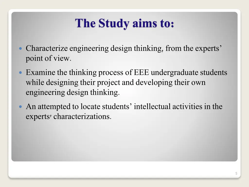 the study aims to