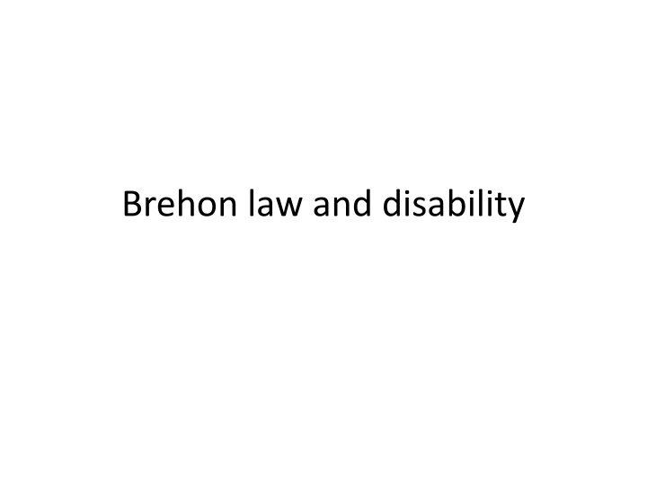 brehon law and disability