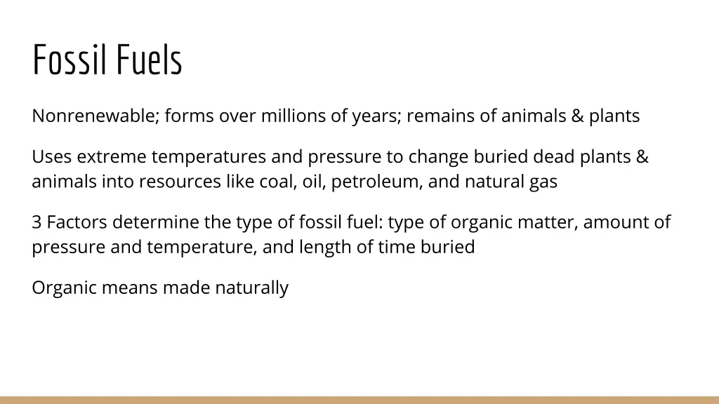 fossil fuels