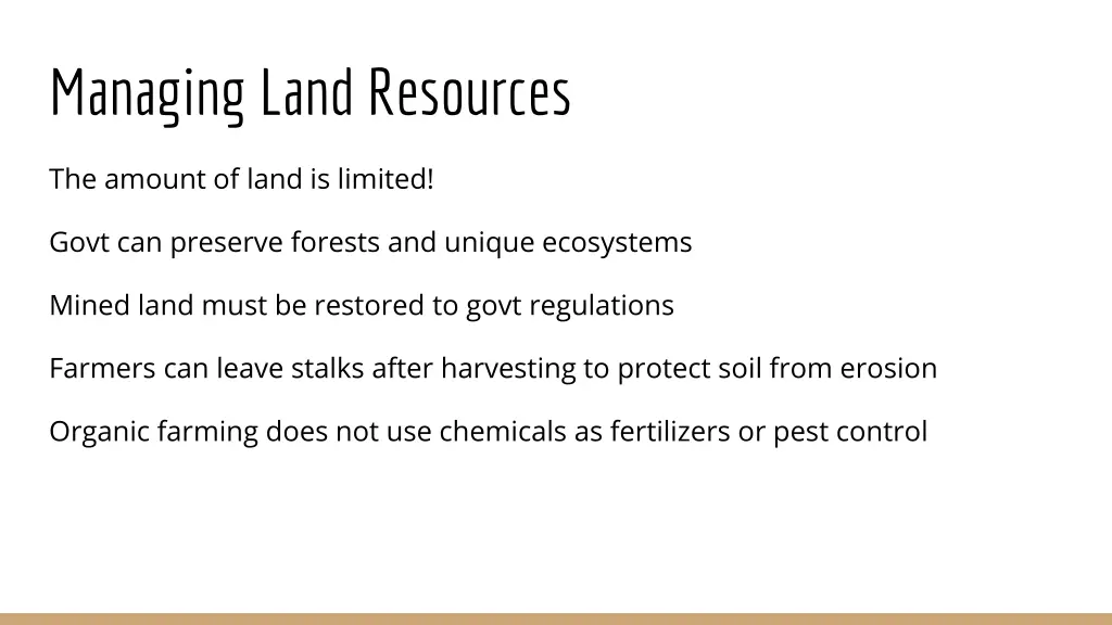 managing land resources