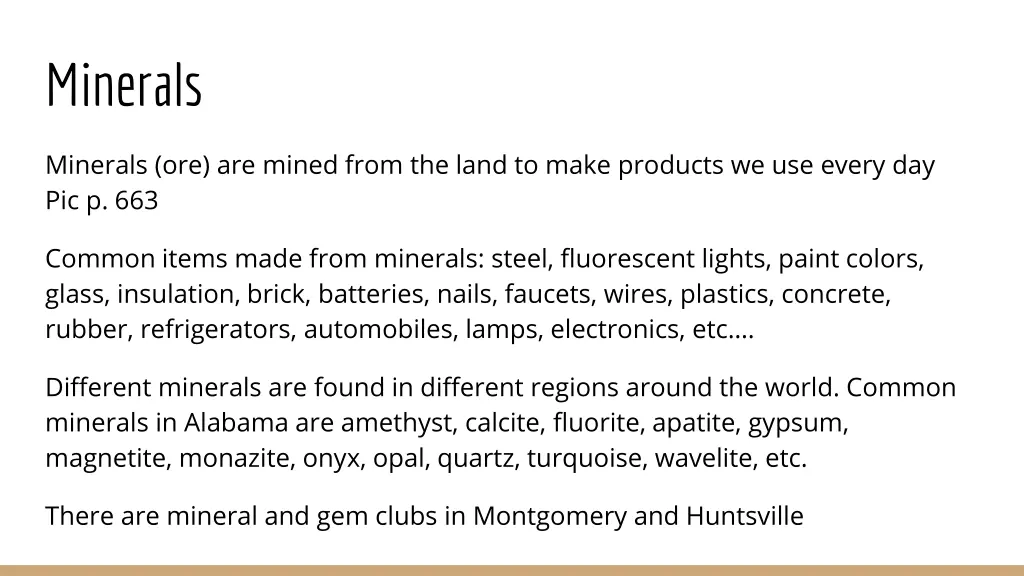 minerals