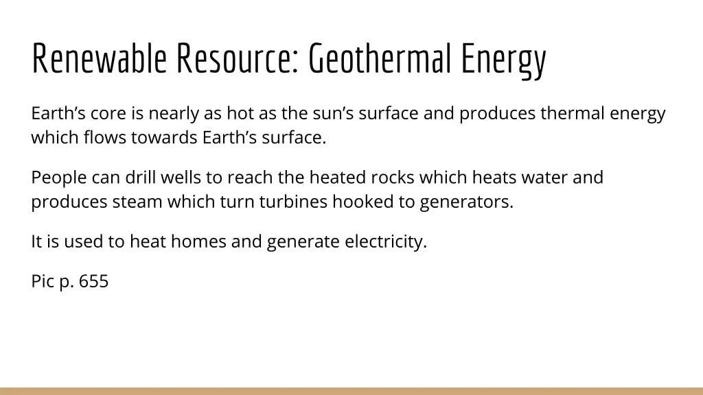 renewable resource geothermal energy