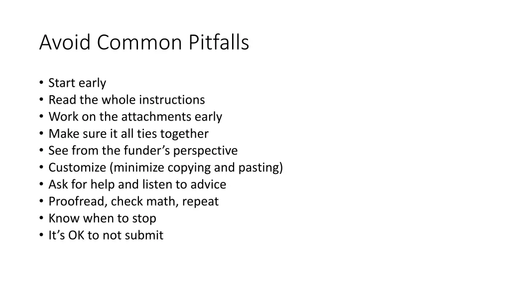 avoid common pitfalls