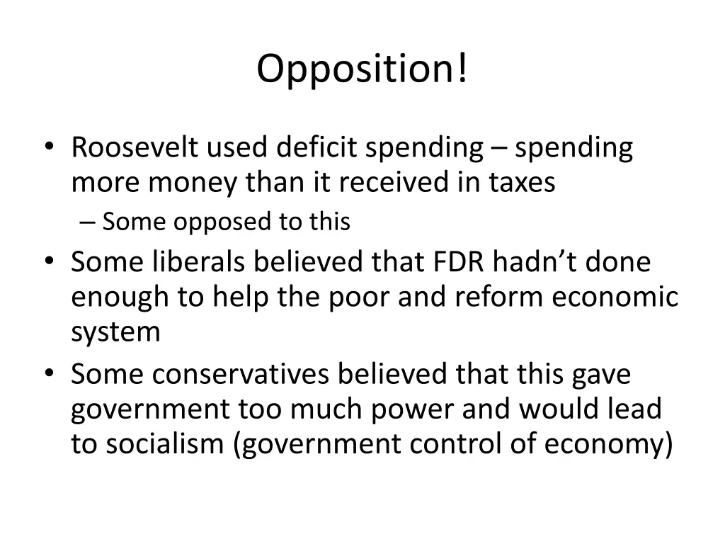 opposition