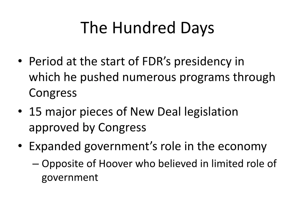 the hundred days