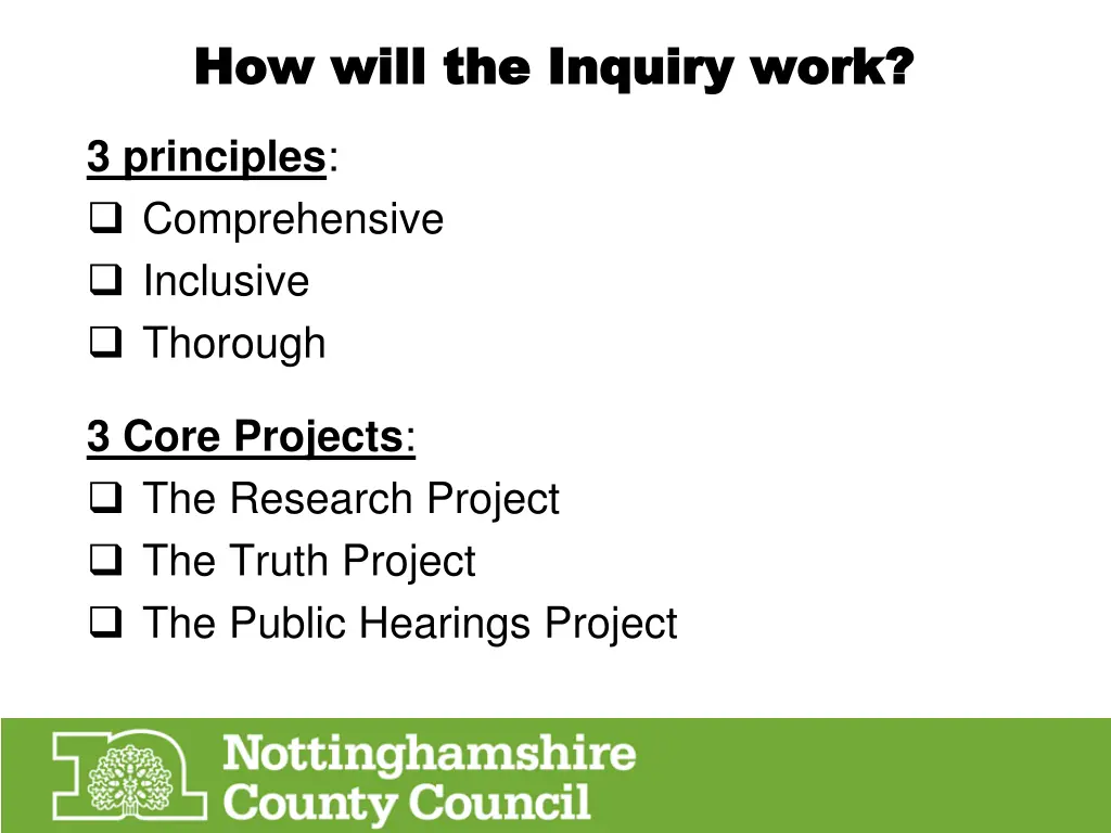how will the inquiry work how will the inquiry