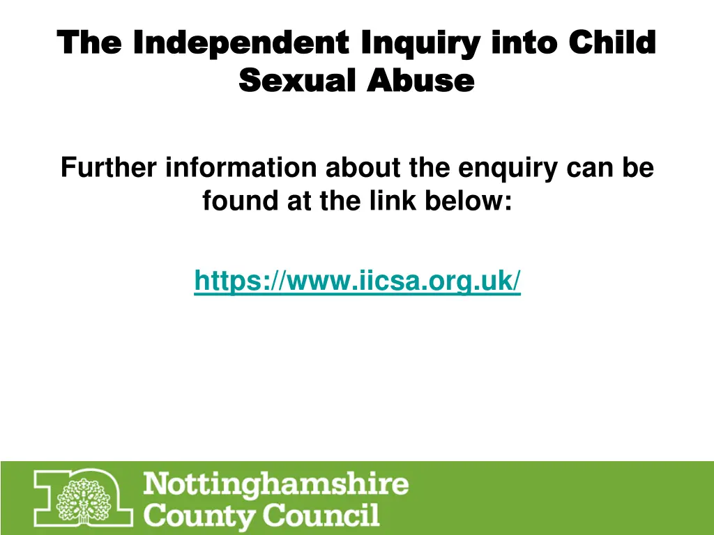 the independent inquiry into child 2