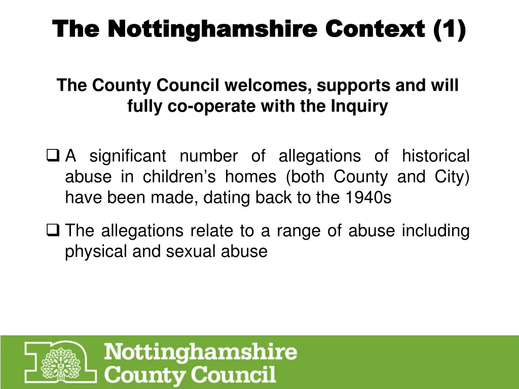 the nottinghamshire context 1 the nottinghamshire