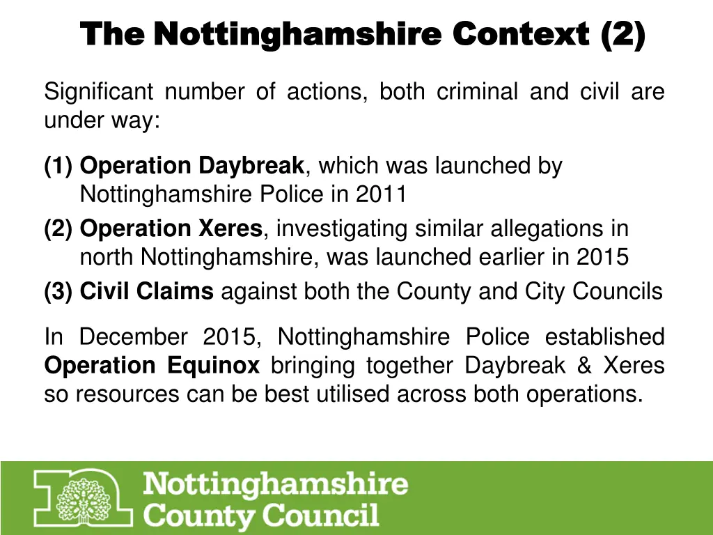the the nottinghamshire context 2 nottinghamshire