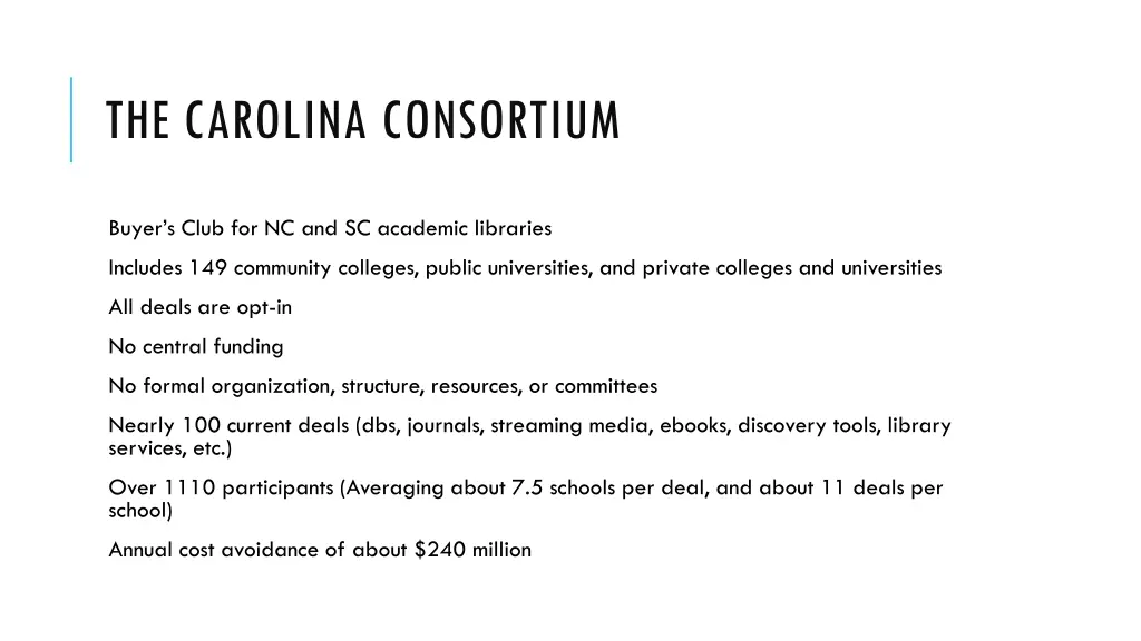the carolina consortium