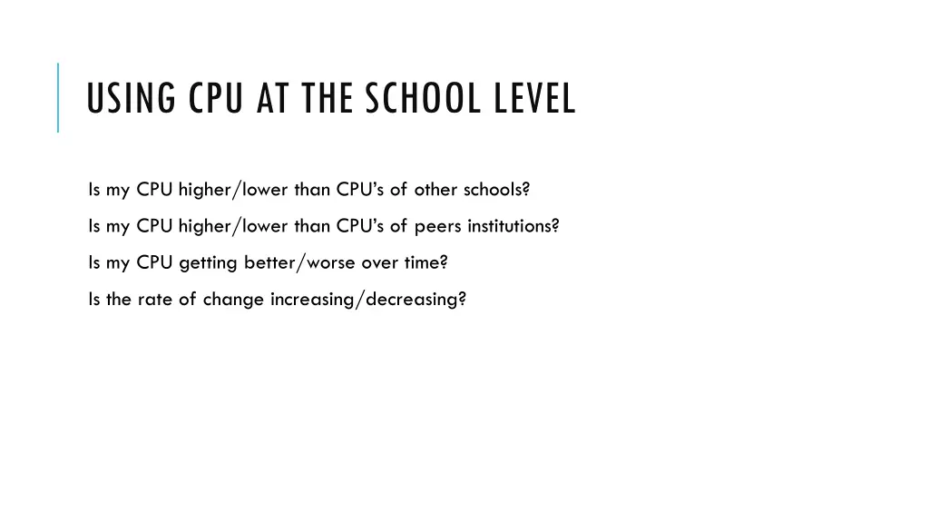 using cpu at the school level