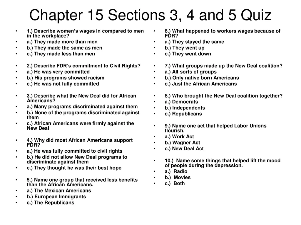chapter 15 sections 3 4 and 5 quiz