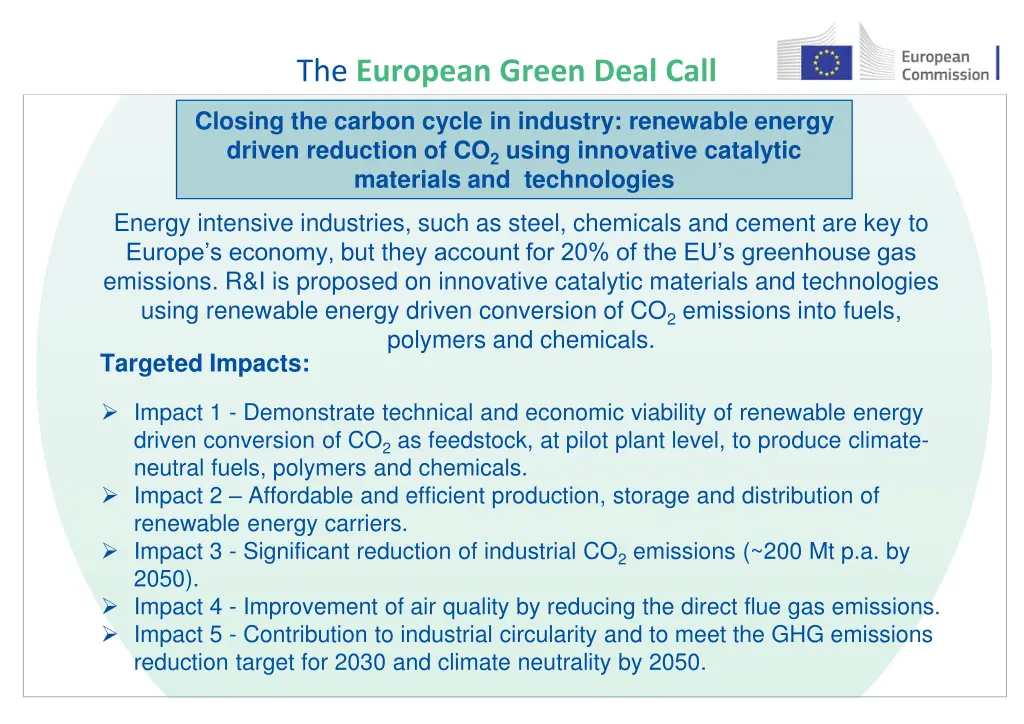 the european green deal call 14