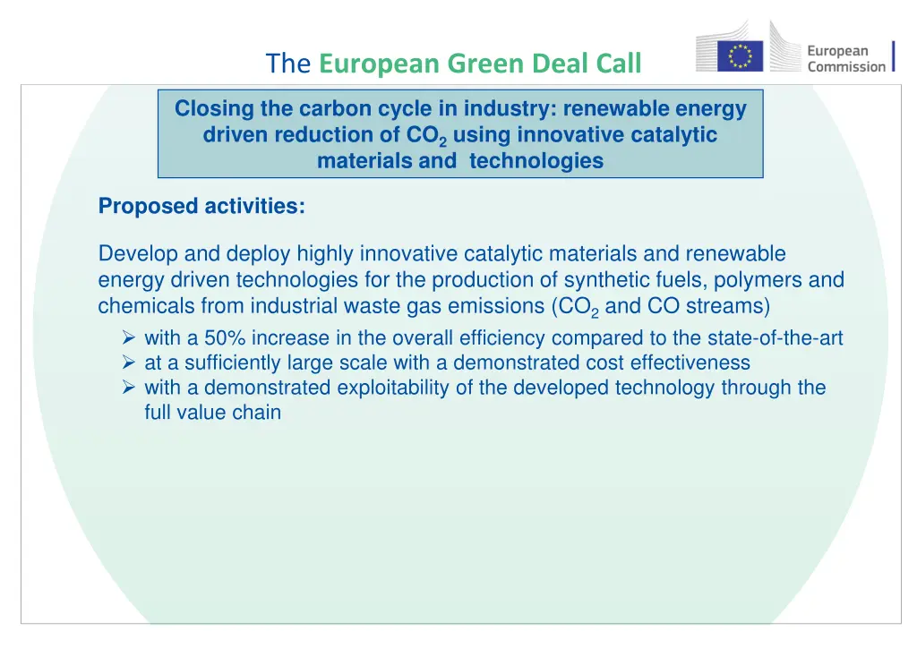 the european green deal call 15