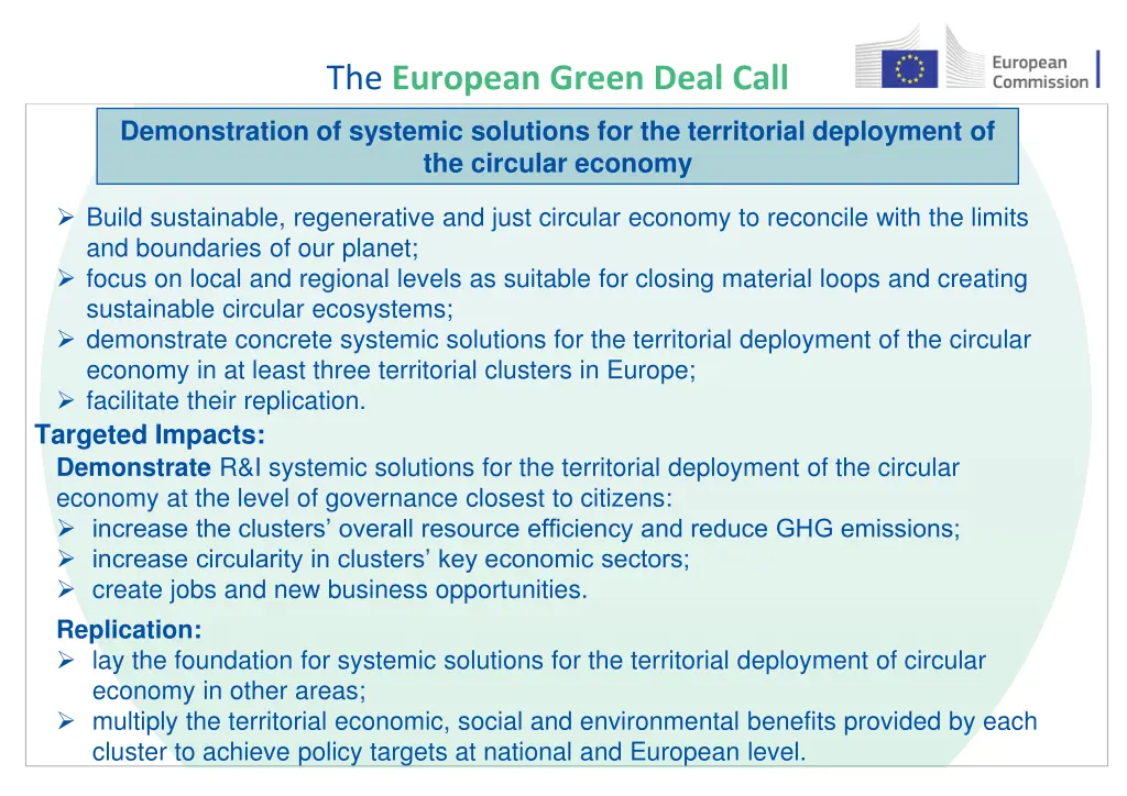 the european green deal call 16