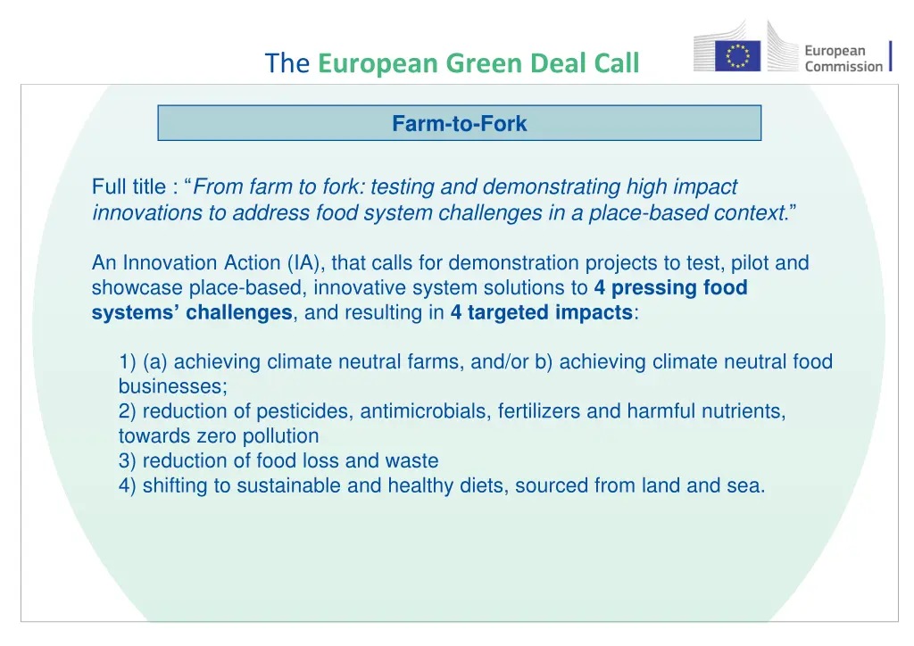 the european green deal call 25