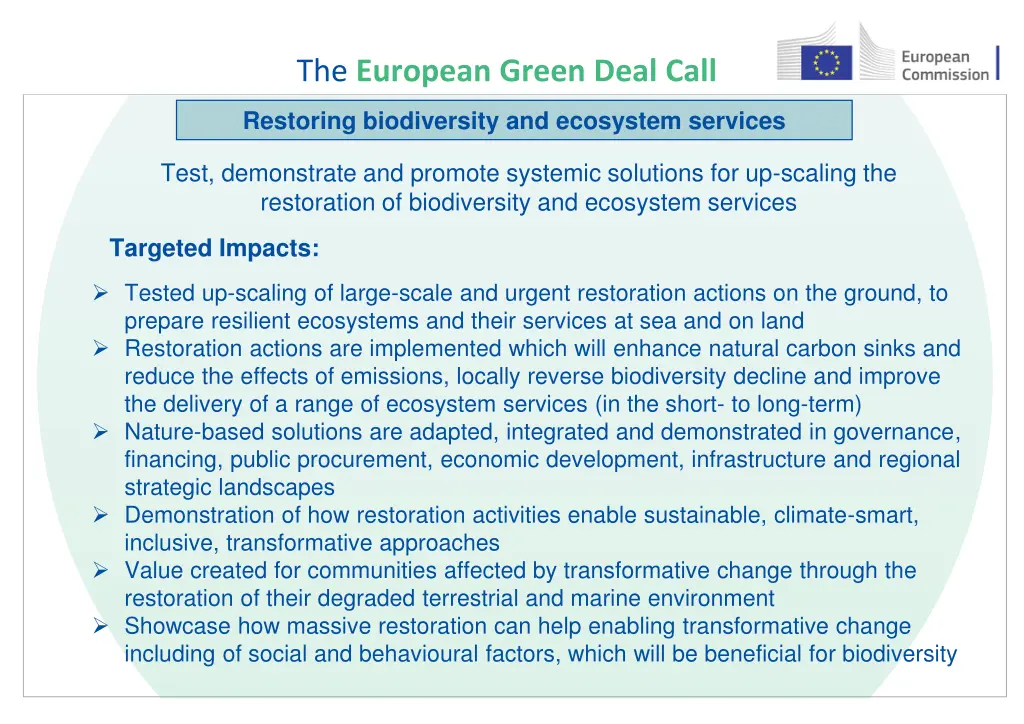 the european green deal call 28