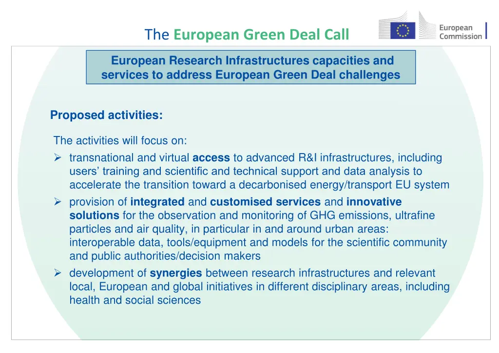 the european green deal call 37