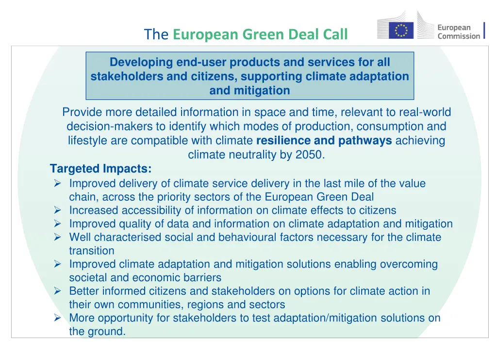 the european green deal call 38